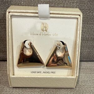 House of Harlow 1960 Gold Geometric Earrings